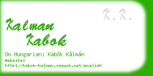 kalman kabok business card